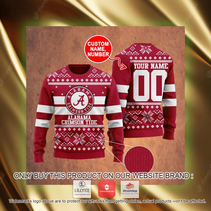 personalized alabama crimson tide ugly christmas sweater 4 49513