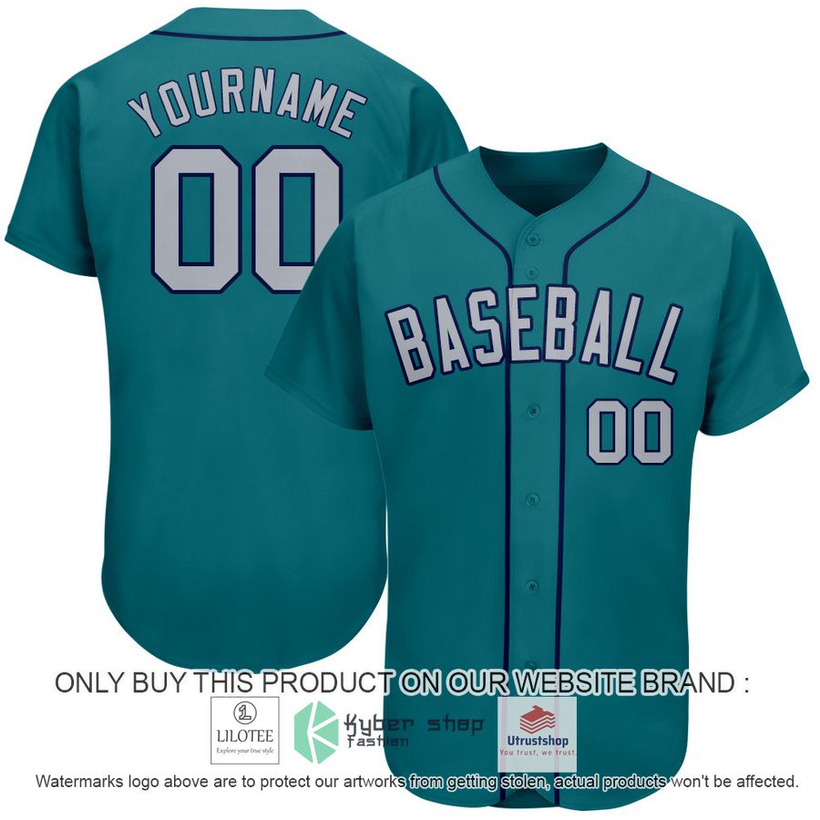 personalized aqua gray navy baseball jersey 1 35882