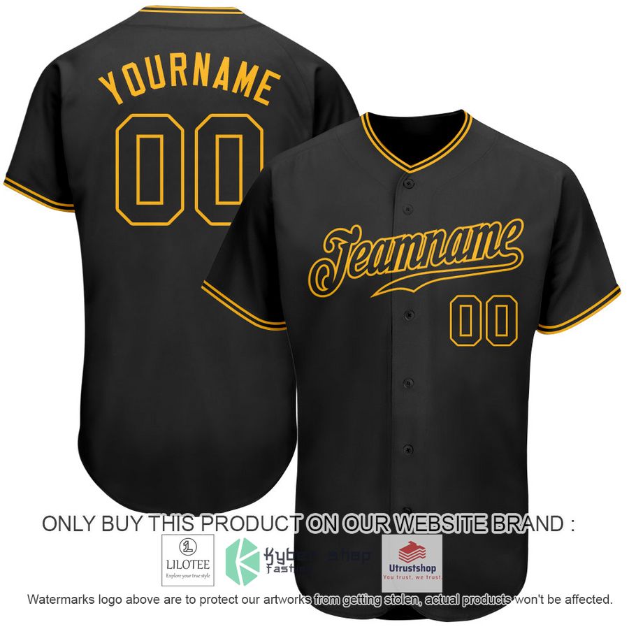 personalized black black gold baseball jersey 1 91613