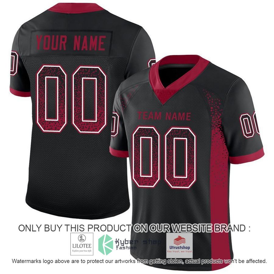 personalized black cardinal white mesh drift football jersey 1 87879