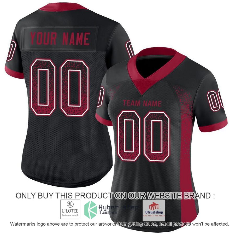 personalized black cardinal white mesh drift football jersey 2 99595