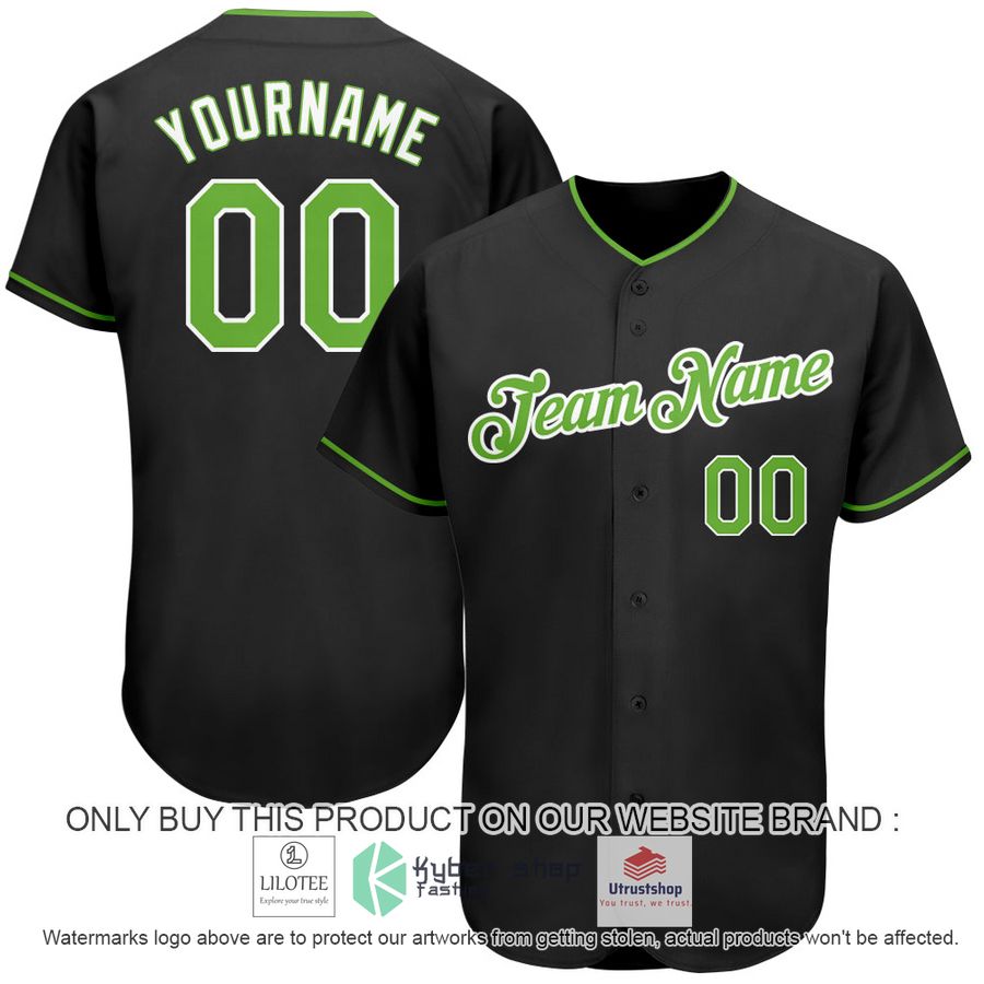 personalized black neon green white baseball jersey 1 30285