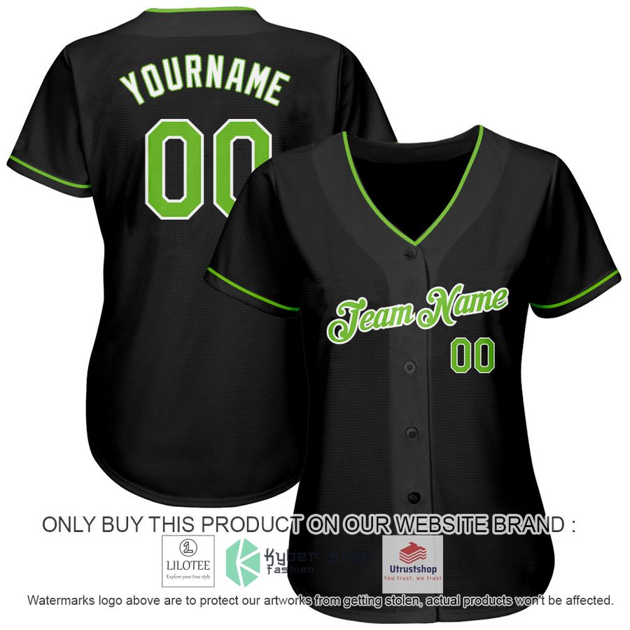 personalized black neon green white baseball jersey 2 50913