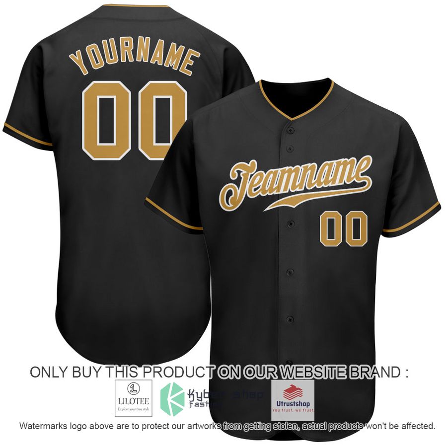 personalized black old gold white baseball jersey 1 4811