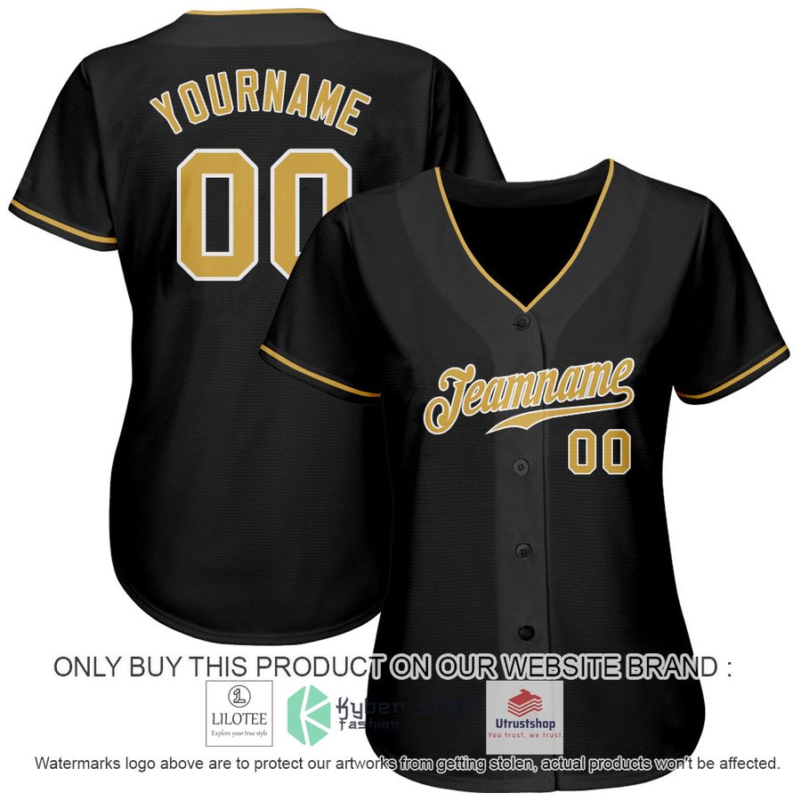 personalized black old gold white baseball jersey 2 41484