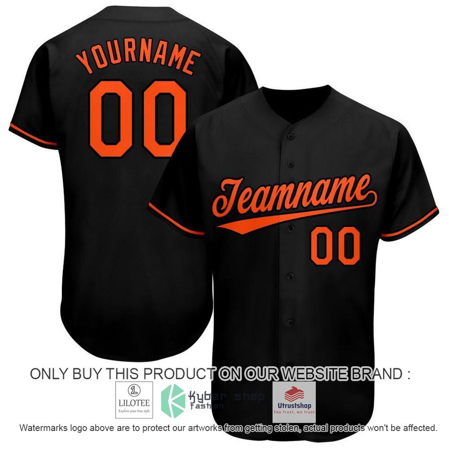 personalized black orange baseball jersey 1 16998