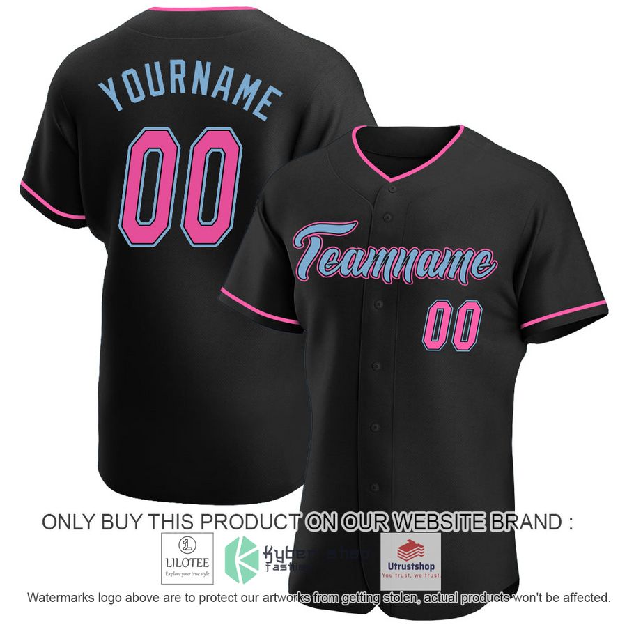 personalized black pink light blue baseball jersey 1 85736
