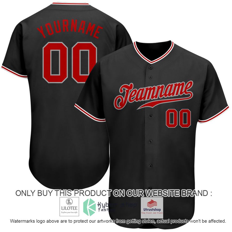 personalized black red gray baseball jersey 1 16844