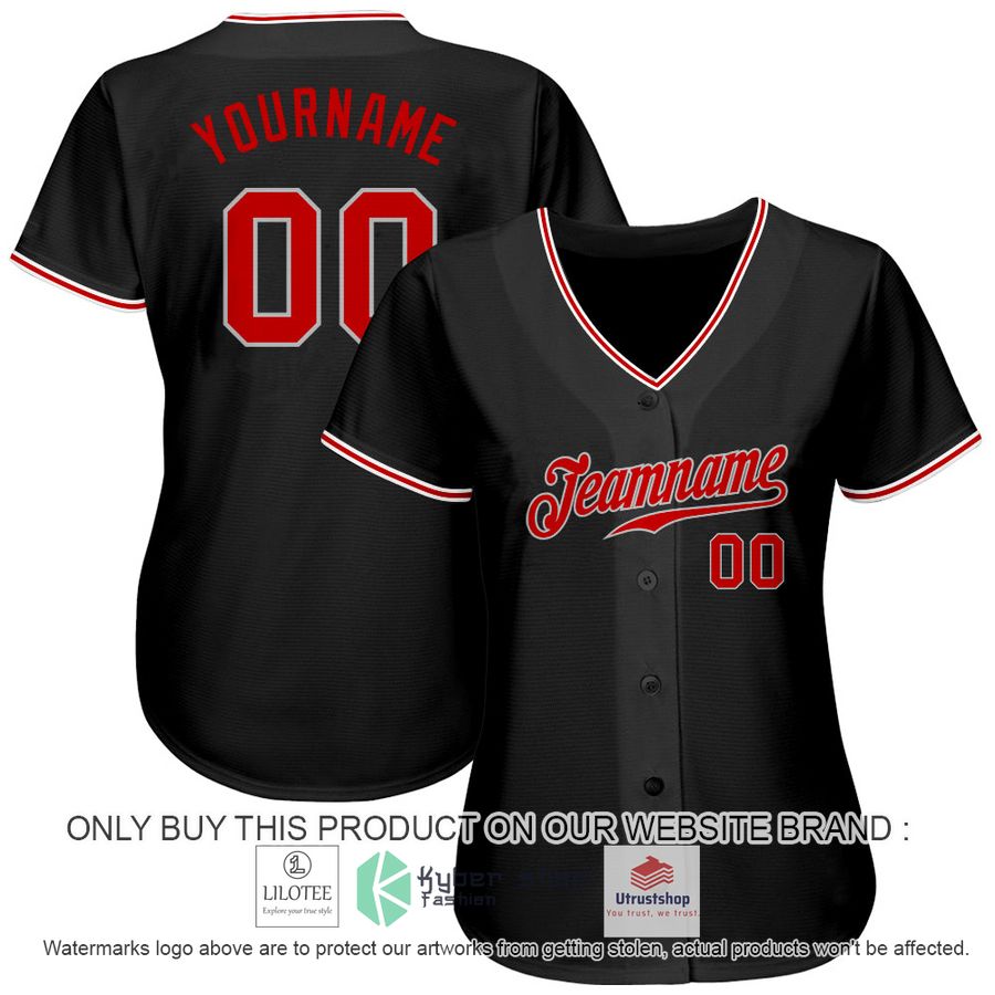 personalized black red gray baseball jersey 2 53355