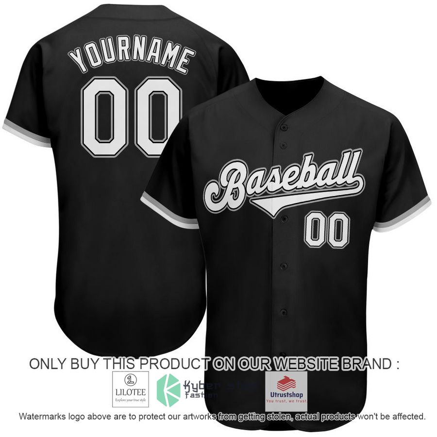 personalized black white baseball jersey 1 47525