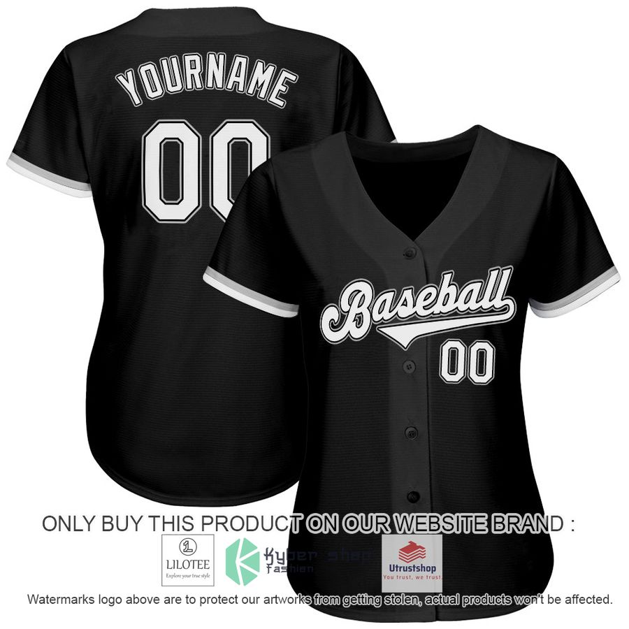 personalized black white baseball jersey 2 35573