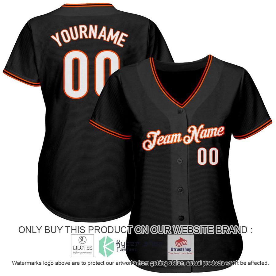 personalized black white orange baseball jersey 2 90294