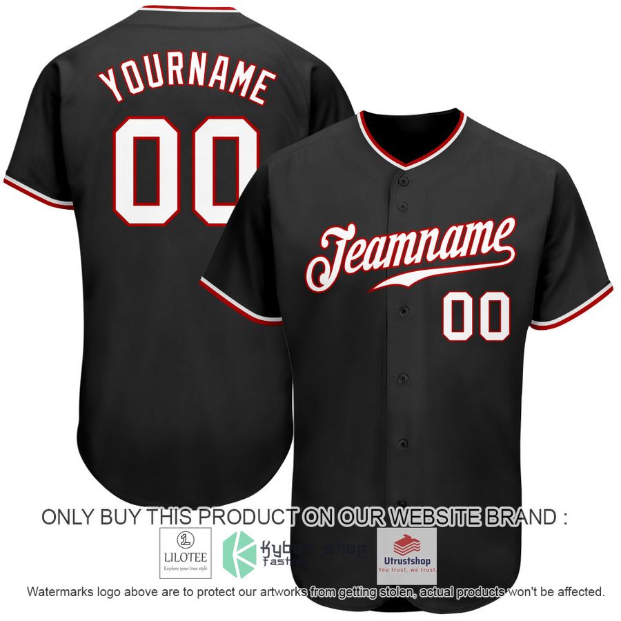 personalized black white red baseball jersey 1 48758