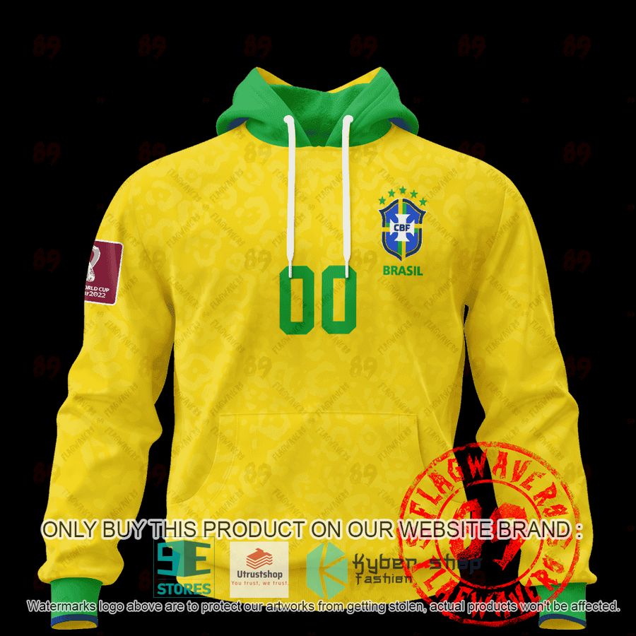 personalized brazil home jersey world cup 2022 yellow shirt hoodie 1 12139