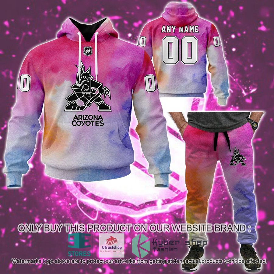 personalized breast cancer awareness nhl arizona coyotes montreal canadiens hoodie long pants 1 97723
