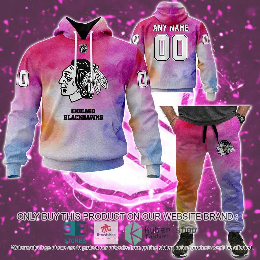 personalized breast cancer awareness nhl chicago blackhawks hoodie long pants 1 27923