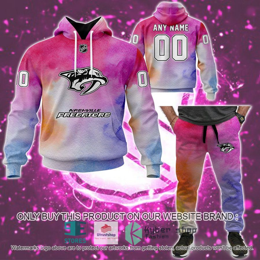 personalized breast cancer awareness nhl nashville predators hoodie long pants 1 35909