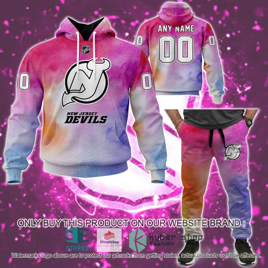 personalized breast cancer awareness nhl new jersey devils hoodie long pants 1 43777