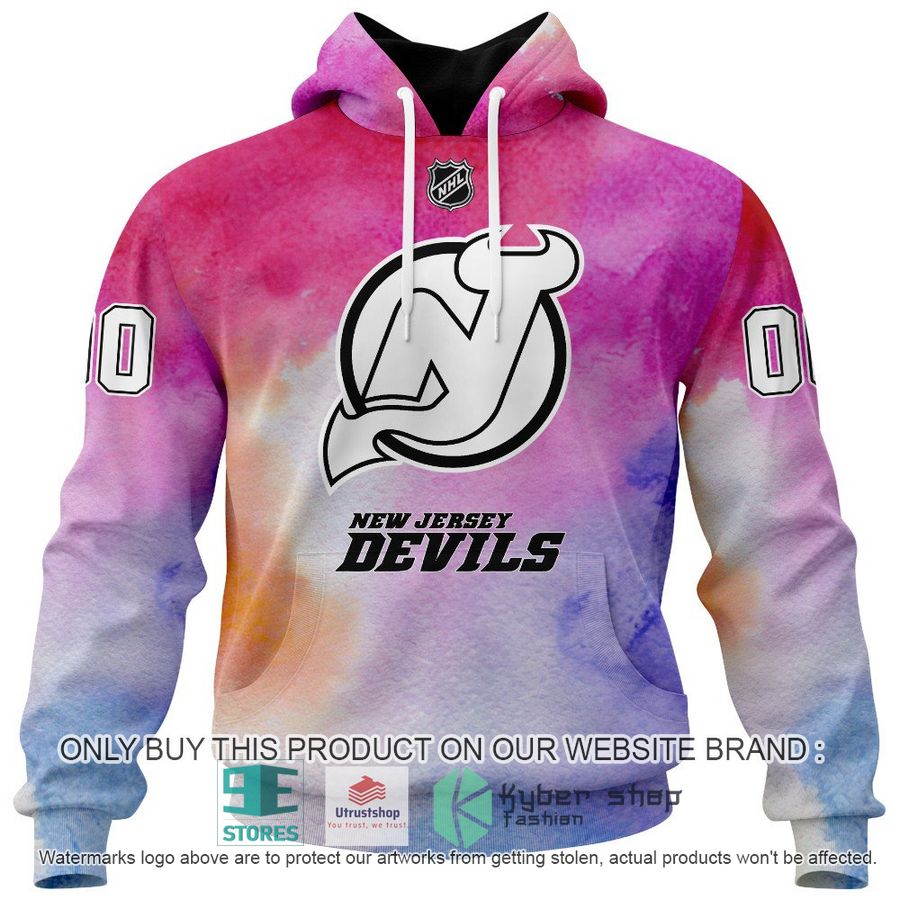 personalized breast cancer awareness nhl new jersey devils hoodie long pants 2 96170