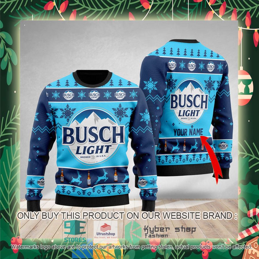 personalized busch light ugly christmas sweater 2 48165