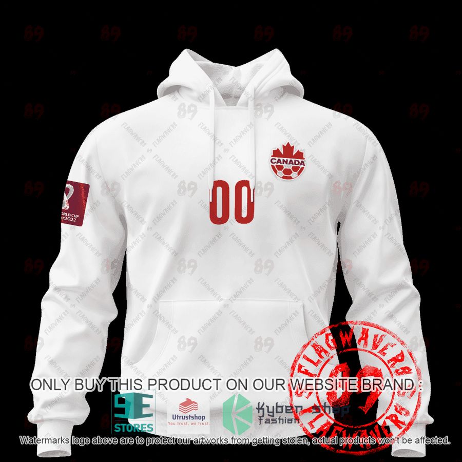 personalized canada away jersey world cup 2022 white shirt hoodie 1 6408