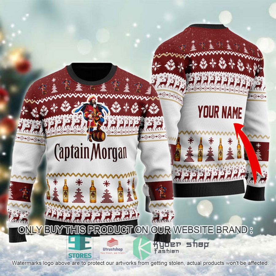 personalized captain morgan spirit ugly christmas sweater 1 66370
