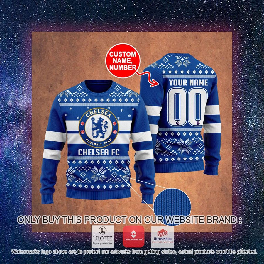 personalized chelsea fc ugly christmas sweater 3 68735