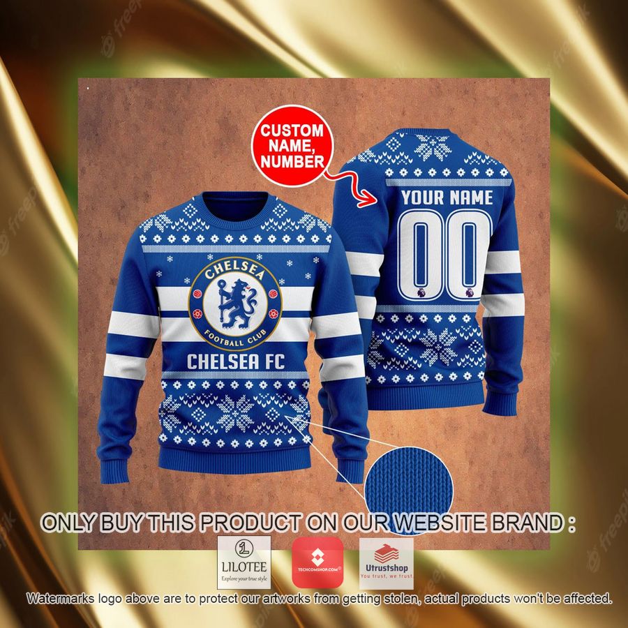 personalized chelsea fc ugly christmas sweater 4 72894