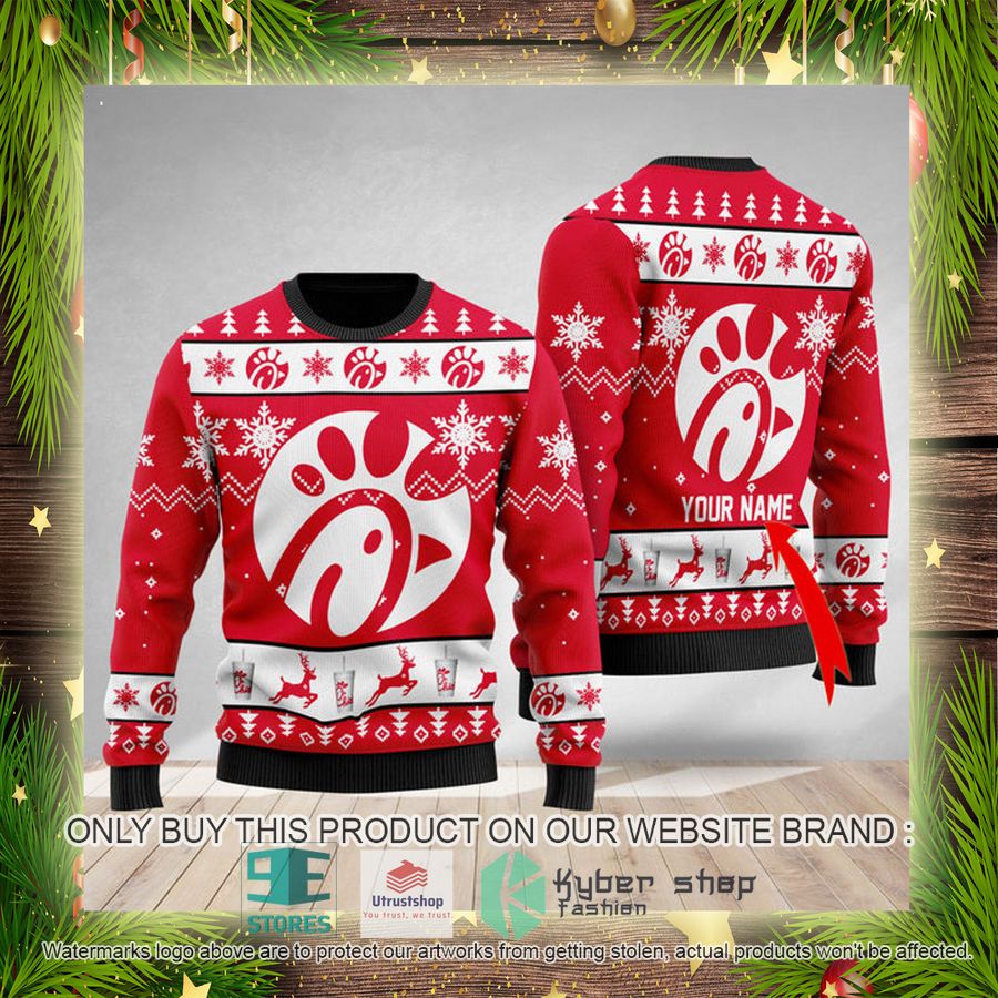 personalized chick fil a ugly christmas sweater 4 4835