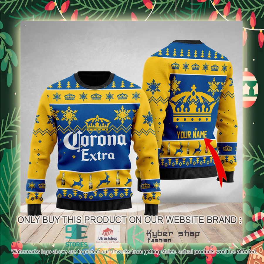 personalized corona extra ugly christmas sweater 2 88994