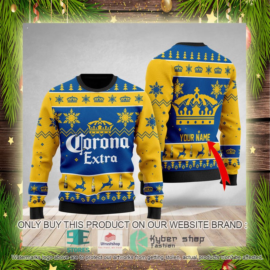 personalized corona extra ugly christmas sweater 4 69083