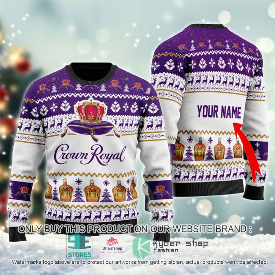 personalized crown royal holiday ugly christmas sweater 1 96062