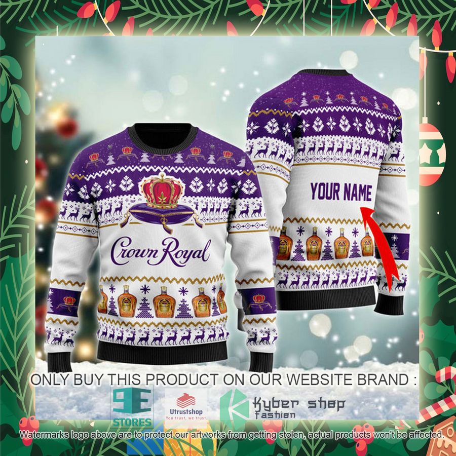 personalized crown royal holiday ugly christmas sweater 2 62264
