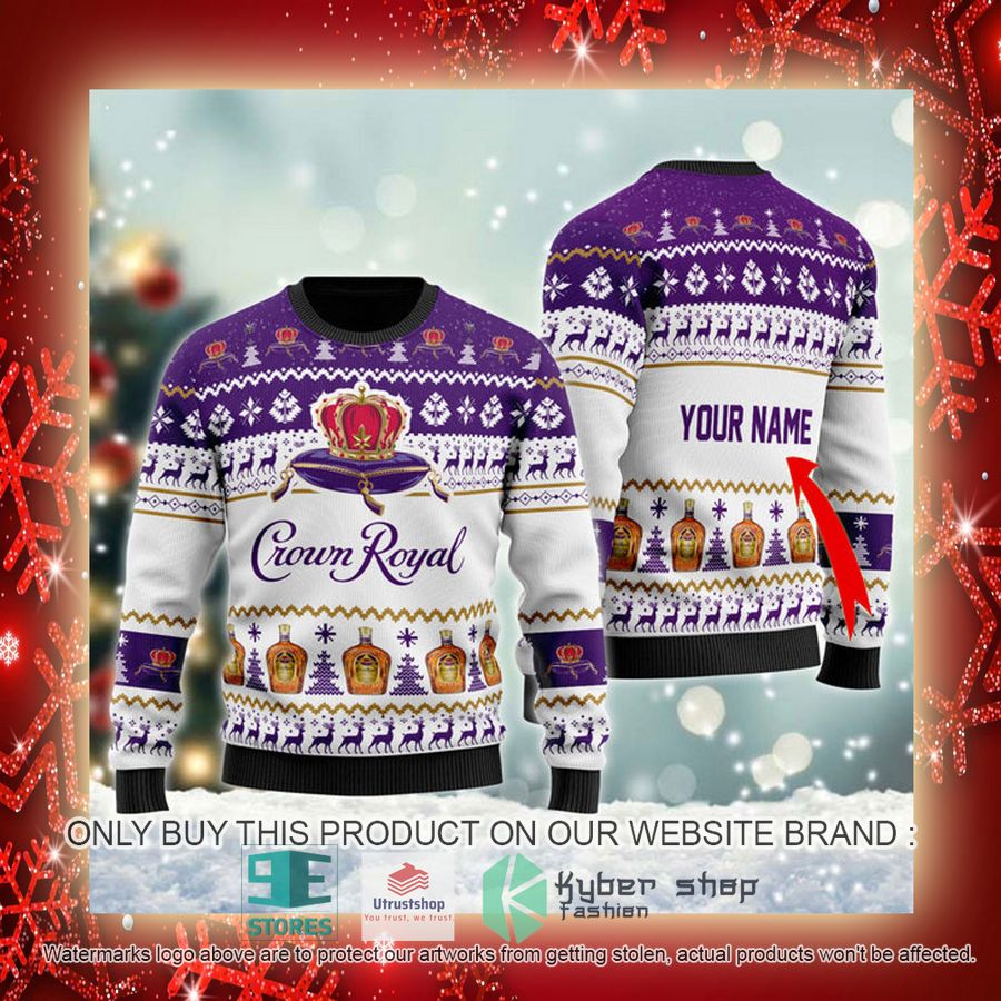 personalized crown royal holiday ugly christmas sweater 3 60455