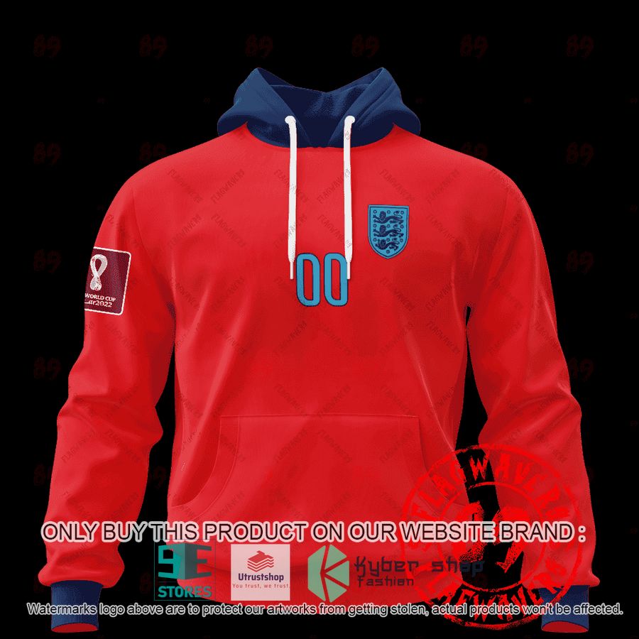 personalized england away jersey world cup 2022 red shirt hoodie 1 97685