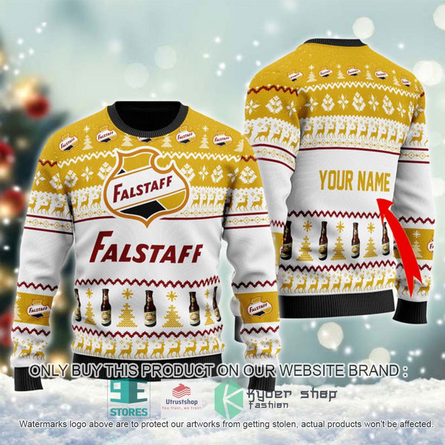 personalized falstaff beer ugly christmas sweater 1 67601