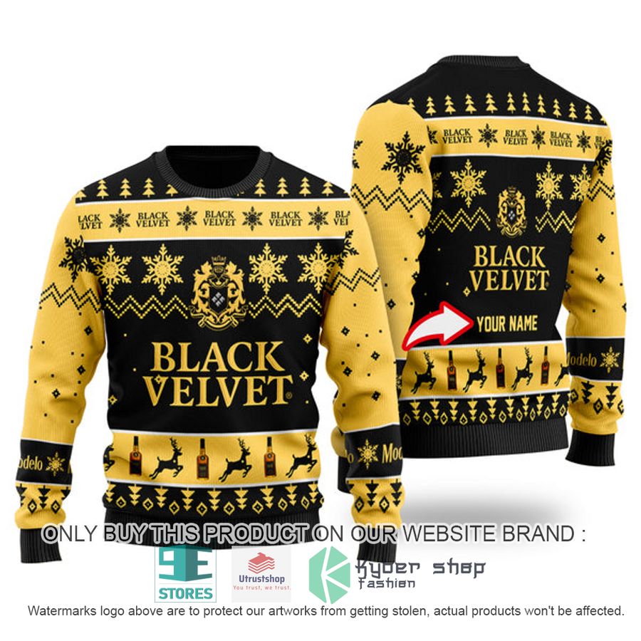 personalized funny black velvet whisky ugly christmas sweater 1 741