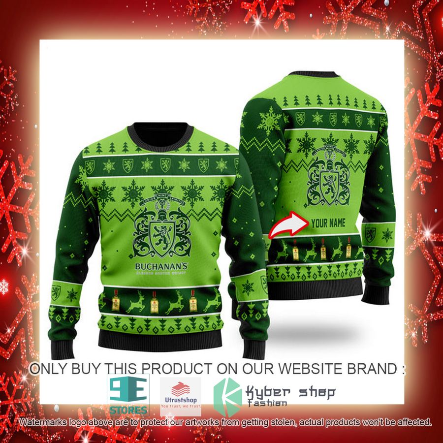 personalized funny buchanans whisky ugly christmas sweater 3 31601