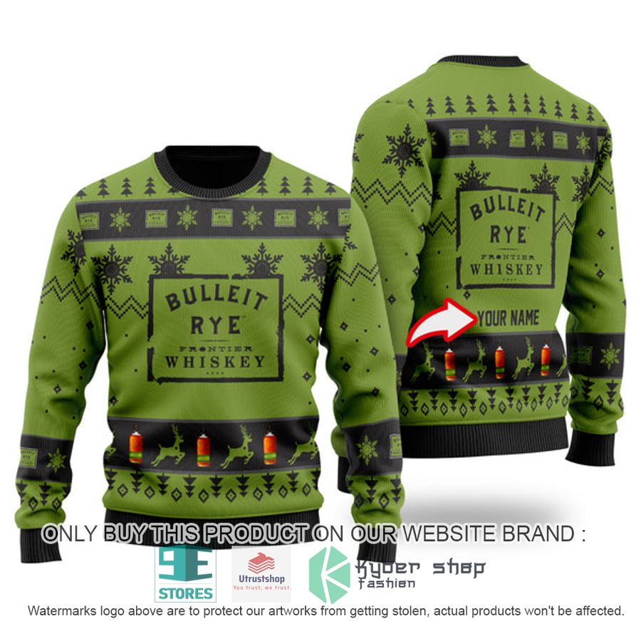 personalized funny bulleit rye ugly christmas sweater 1 35613
