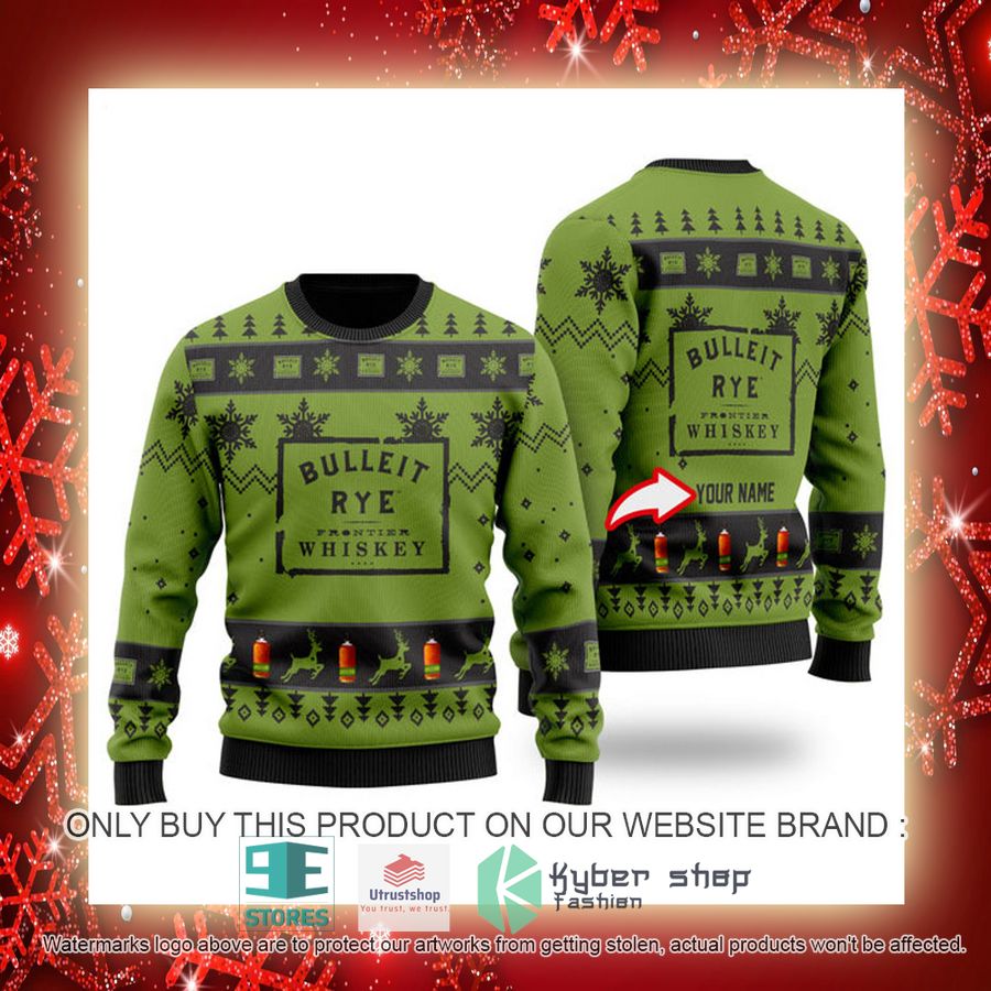 personalized funny bulleit rye ugly christmas sweater 3 66719
