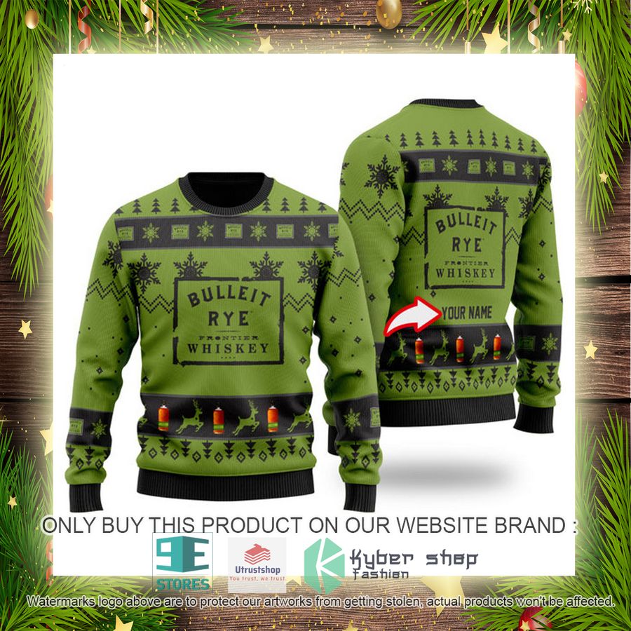 personalized funny bulleit rye ugly christmas sweater 4 98171