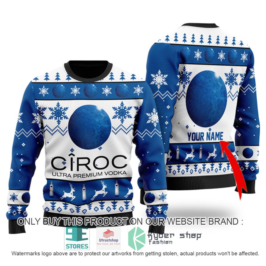 personalized funny ciroc vodka ugly christmas sweater 1 84275