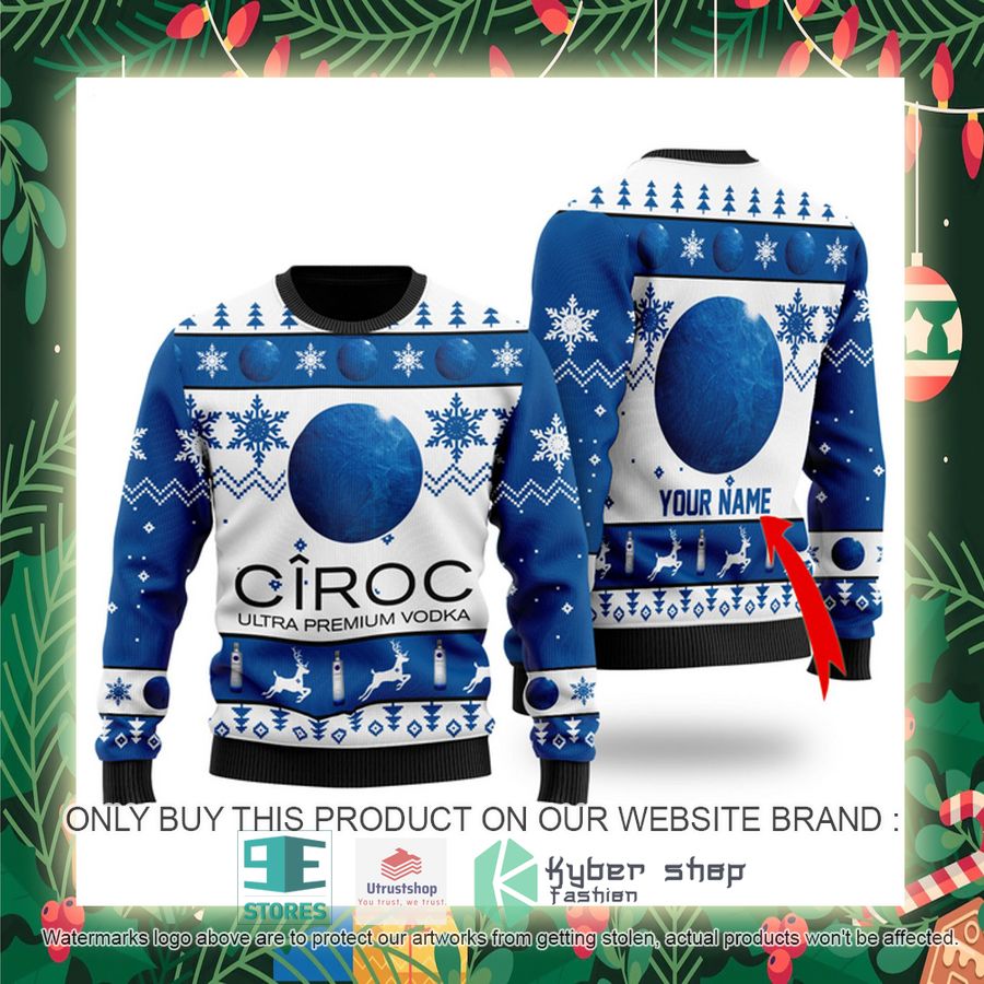 personalized funny ciroc vodka ugly christmas sweater 2 50842