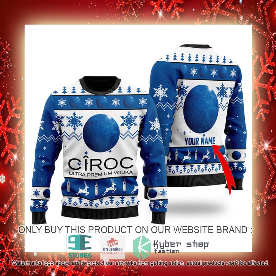 personalized funny ciroc vodka ugly christmas sweater 3 15822