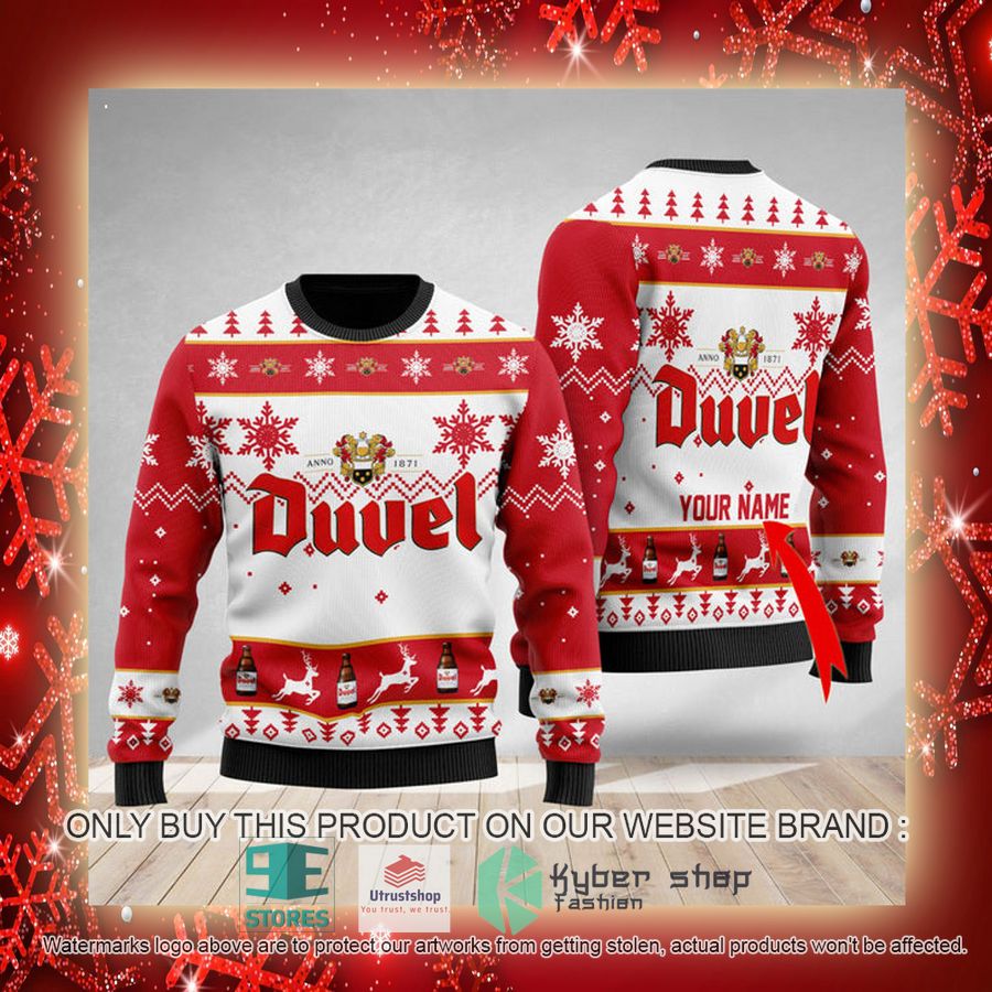 personalized funny duvel beer ugly christmas sweater 3 35991