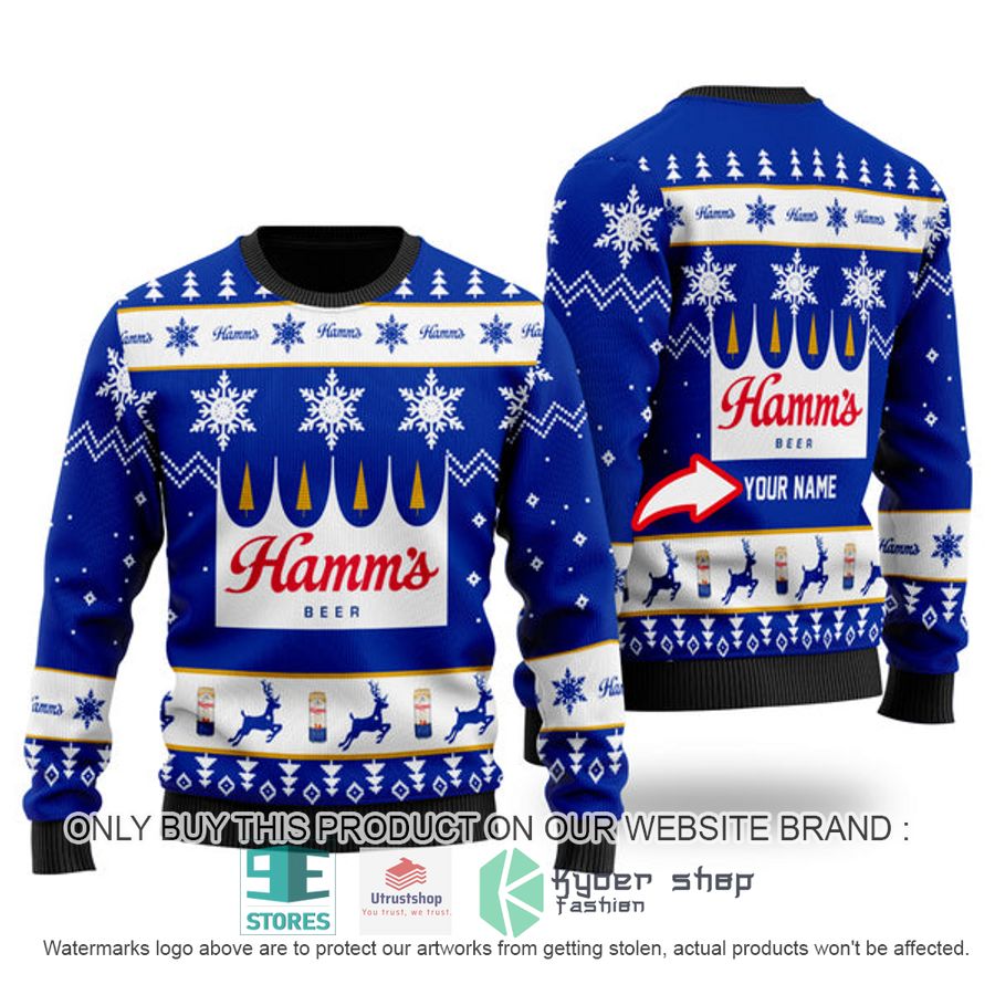 personalized funny hamms beer ugly christmas sweater 1 38927