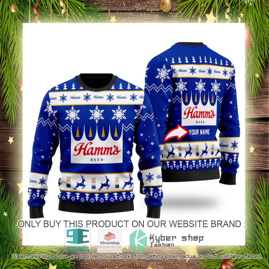 personalized funny hamms beer ugly christmas sweater 4 81654
