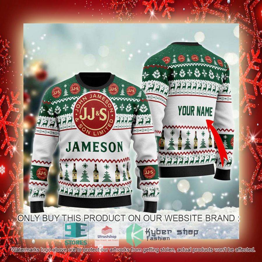 personalized funny jameson irish whiskey ugly christmas sweater 3 15499