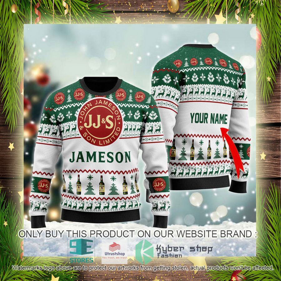 personalized funny jameson irish whiskey ugly christmas sweater 4 62408
