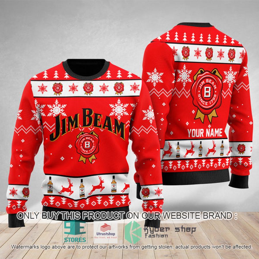 personalized funny jim beam ugly christmas sweater 1 73842